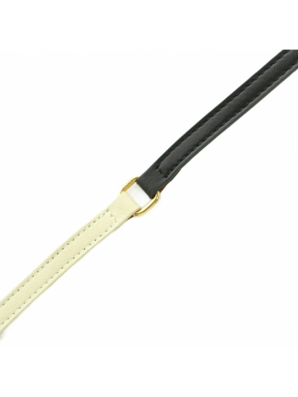 Fendi Belt Leather Bicolor Slim Black Off White - Picture 5 of 7